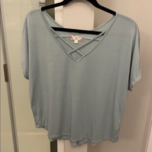 Green blouse with X design